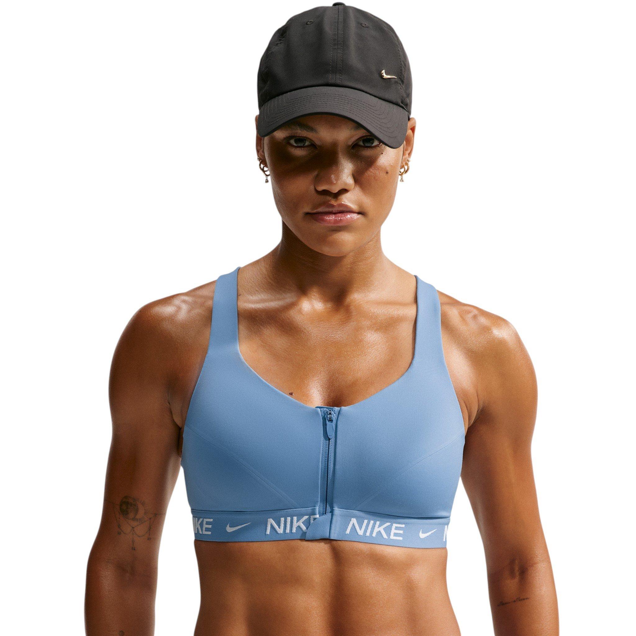 Nike Women's Indy High-Support Padded Front-Zip Sports Bra - Blue/White - BLUE/WHITE